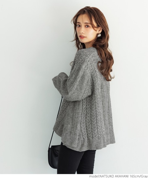 「coca(coca)」 ニットカーディガン ONE SIZE ネイビー レディース_画像4