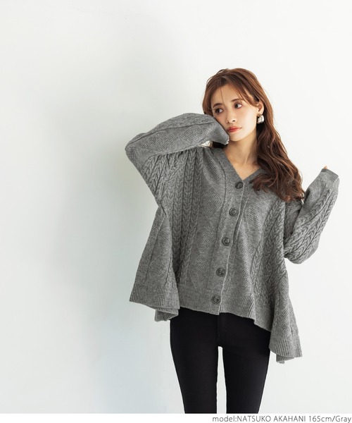 「coca(coca)」 ニットカーディガン ONE SIZE ネイビー レディース_画像6