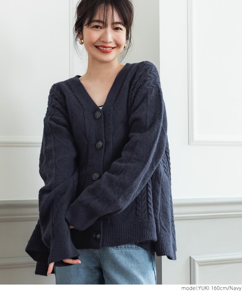 「coca(coca)」 ニットカーディガン ONE SIZE ネイビー レディース_画像8