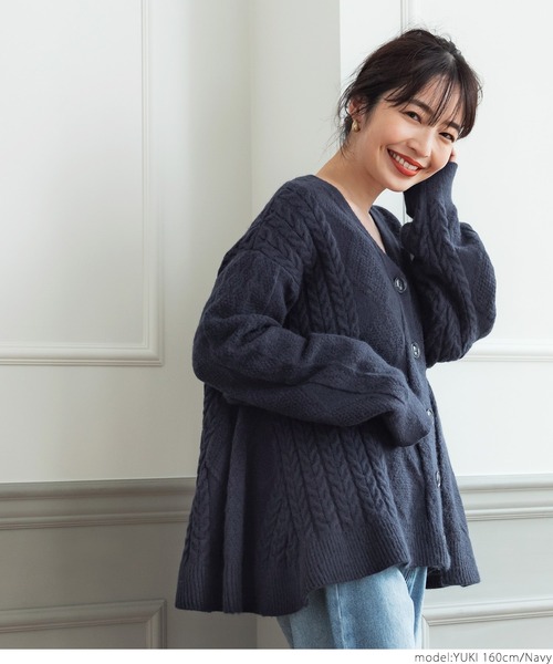 「coca(coca)」 ニットカーディガン ONE SIZE ネイビー レディース_画像9