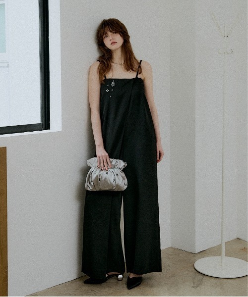 LE'RURE Pointbijou barerap pants TALLサイズ LE'RURE パンツドレス Point bijou bare rap pants : ZOZOTOWN Yahoo