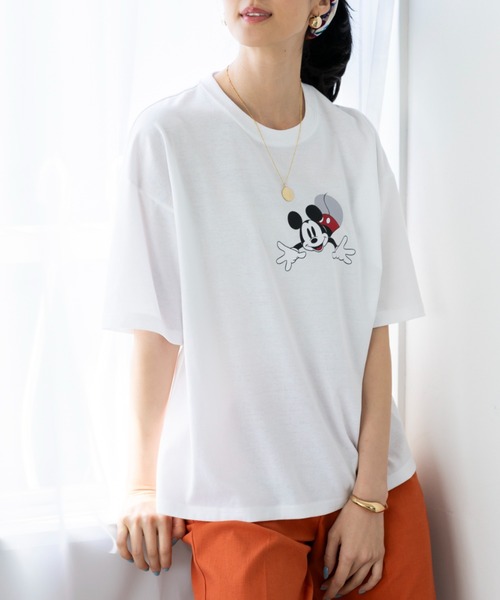 Disney（ディズニー） tシャツ 「Disney」「ミッキー」綿混素材