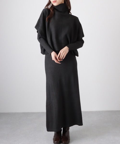 「Lace Ladies」 ニットワンピース FREE グレー レディース_画像7