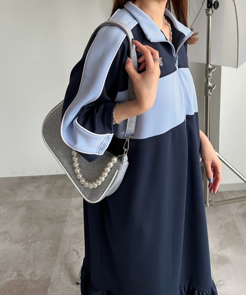 「apres jour mignon」 半袖ワンピース SMALL ネイビー レディース_画像3