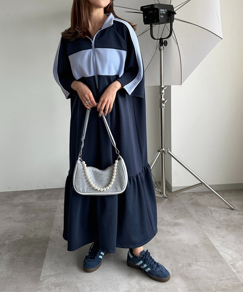 「apres jour mignon」 半袖ワンピース SMALL ネイビー レディース_画像4