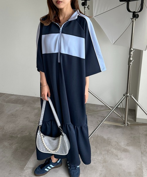 「apres jour mignon」 半袖ワンピース SMALL ネイビー レディース_画像5