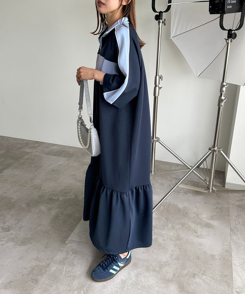 「apres jour mignon」 半袖ワンピース SMALL ネイビー レディース_画像7