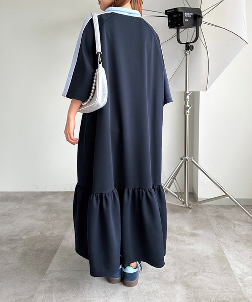 「apres jour mignon」 半袖ワンピース SMALL ネイビー レディース_画像8