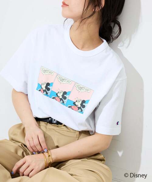 tシャツ 「追加」Champion/チャンピオン SLOBE別注 /Mickey/Donald/ Tシャツ レディースの画像