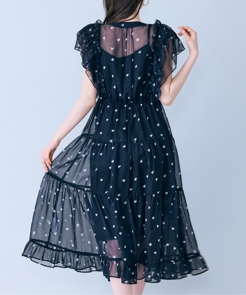 ワンピース 「モデル美香×Audie a Muses」ハートプリントティアードワンピースの画像
