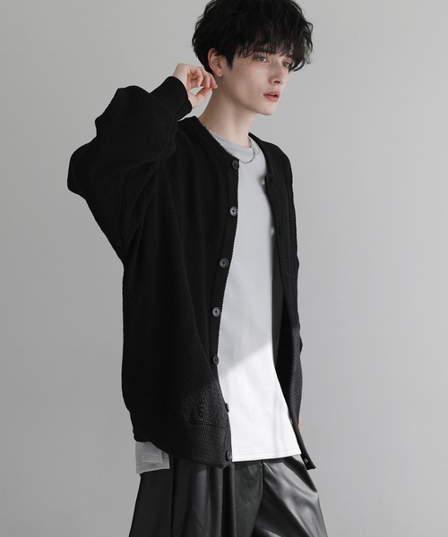 「LILL」 ニットカーディガン X-LARGE ライトグレー メンズ_画像2