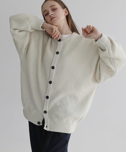 「LILL」 ニットカーディガン X-LARGE ライトグレー メンズ_画像8
