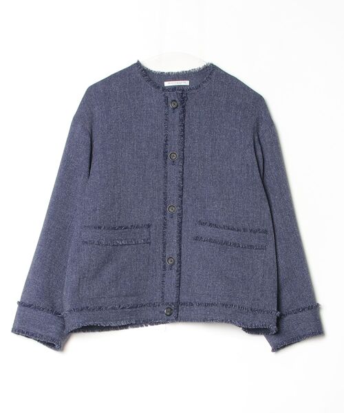 UNITED ARROWS ネイビーノーカラージャケット 38 BEAUTY＆YOUTH UNITED ARROWS ノーカラージャケット S ネイビー