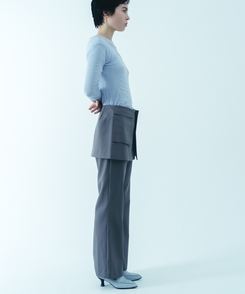 「Charles Chaton」 スラックス 34 ネイビー レディース_画像3