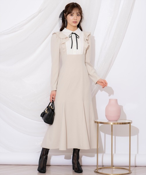 「WILLSELECTION」 長袖ワンピース FREE ベージュ レディース_画像5