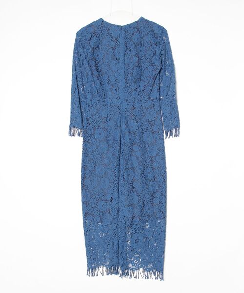 「PINKO」 レース7分袖ワンピース 38 ブルー レディース_画像2