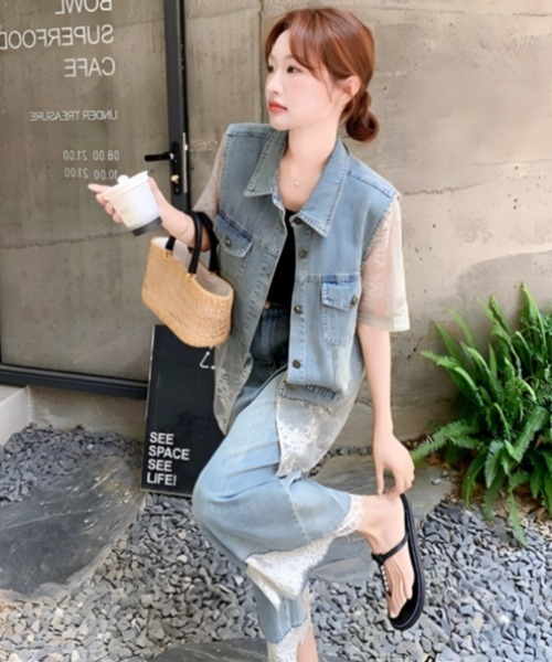 FAVORITO セットアップ デニムシャツパンツセットアップ レディース