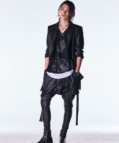 ジャケット テーラードジャケット kiryuyrik/キリュウキリュウ/Emboss Silley Jersey Layered Jacket メンズの画像