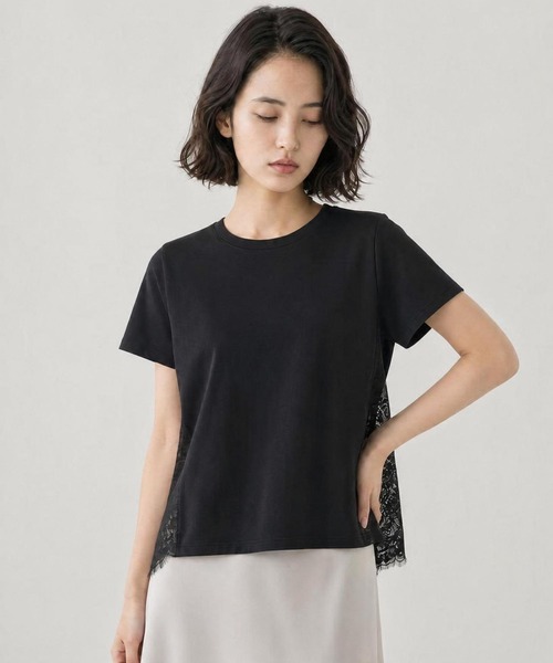 GLOBAL WORK（グローバルワーク） tシャツ 半袖 バック切り替えレースT