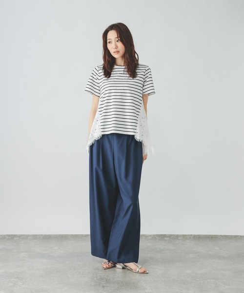 GLOBAL WORK（グローバルワーク） tシャツ 半袖 バック切り替えレースT