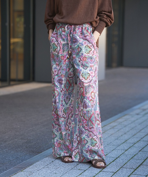 「IENA LA BOUCLE」 イージーパンツ 38 ブルー レディース_画像2