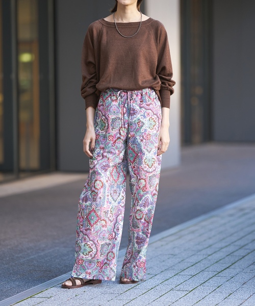 「IENA LA BOUCLE」 イージーパンツ 38 ブルー レディース_画像3
