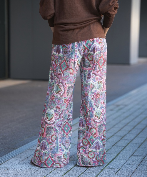 「IENA LA BOUCLE」 イージーパンツ 38 ブルー レディース_画像5