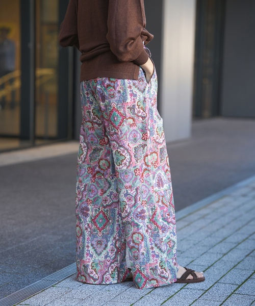 「IENA LA BOUCLE」 イージーパンツ 38 ブルー レディース_画像6