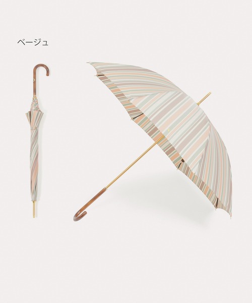 人気！POLO RALPH LAUREN 晴雨兼用傘 ストライプレースベージュ POLO RALPH LAUREN（ポロ・ラルフローレン） ラルフローレン 傘 日本製