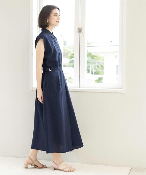 「OPAQUE.CLIP」 シャツワンピース 38 ネイビー レディース_画像8