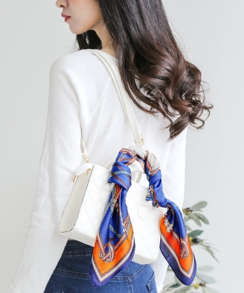 LUXSTYLE スカーフ バンダナ リング付き 大判 レディース メンズ