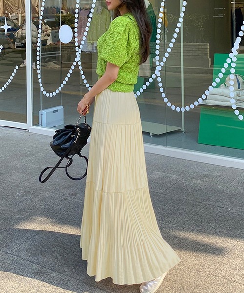 DAY CLOSET スカート レディース ロング丈ティアードプリーツスカート