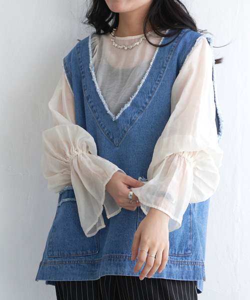 VENCE EXCHANGE ブラウス シャツ 袖フレアブラウス レディース