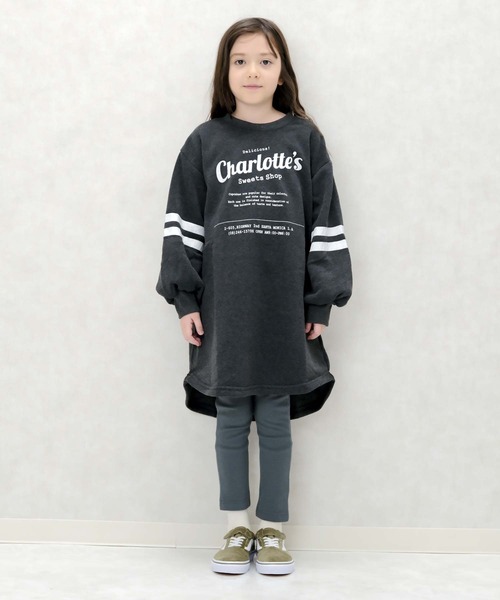 超人気の雑貨店 裏起毛 ワンピース ZIーON ボリューム袖 女の子 子供服 キッズ ワンピース