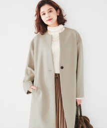 アンタイトル　カシミヤ混ノーカラーコート UNTITLED ノーカラーコート コート 「日本製」カシミヤ混ノー