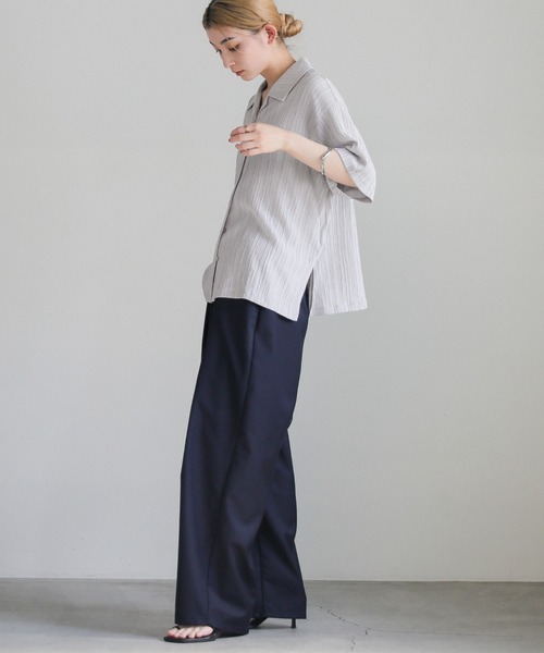 ブラウス シャツ メッシュオープンカラーシャツ レディース BEAMS（ビームス）の「BEAMS / メッシュ オープンカラーシャツ