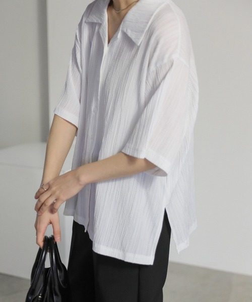 select MOCA（セレクトモカ） ブラウス シャツ クリンクルオープン