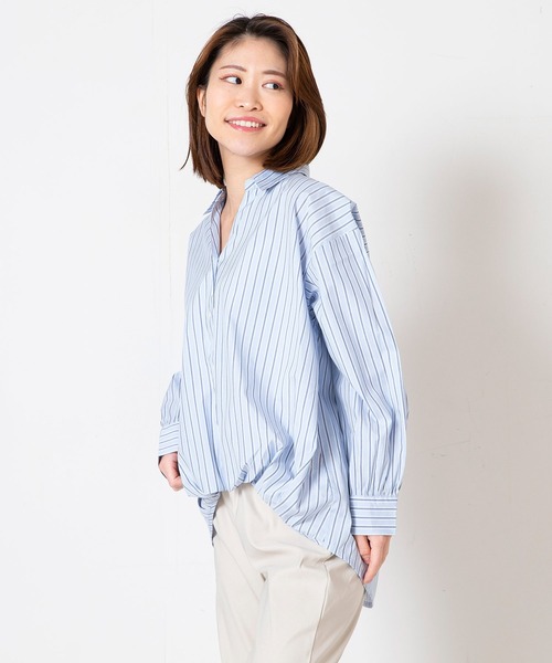 otoオト カットソー切り替えランチシャツ白シャツブラウス●SAQUIサキ KOEISTORE ブラウス レディース 春 夏 春夏 白 シャツ ブラウス