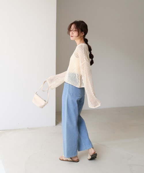 SOLNI ソルニ スパンコールニットセットアップ AZUL BY MOUSSY | スパンコールニットトップス (ニット ) |SHEL