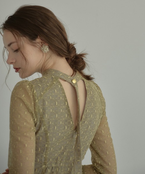 ドレス バックオープンジオメトリックドレス / back open geometric dress_18