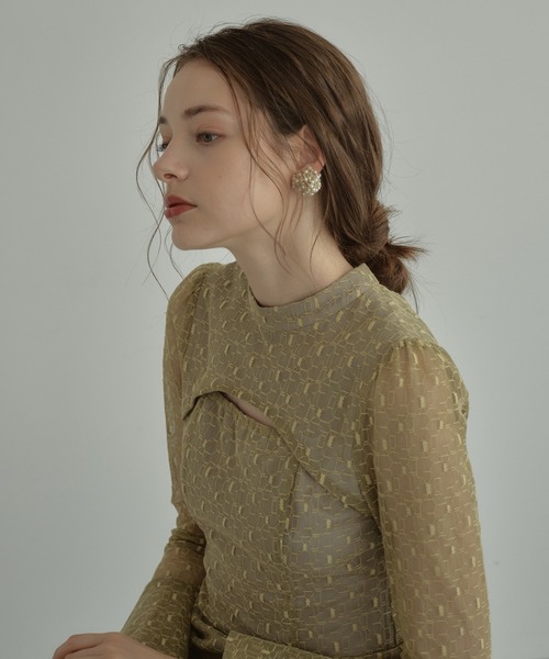 ドレス バックオープンジオメトリックドレス / back open geometric dress_17