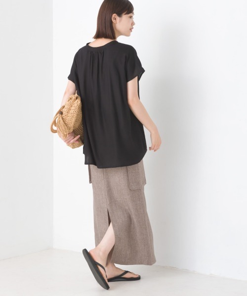 OMNES（ファッション） ブラウス シャツ レーヨンフレンチ