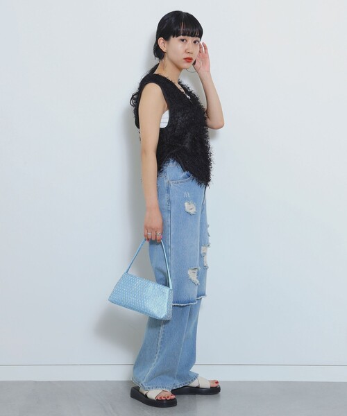 予約販売 Ray BEAMS ノースリーブ 2Way フリンジ / シャツ ブラウス トップス