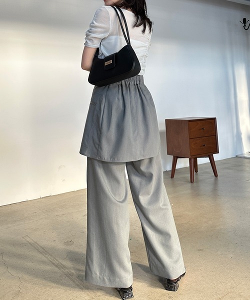 solleim スラックス パンツ 「全骨格美脚見え」スカート