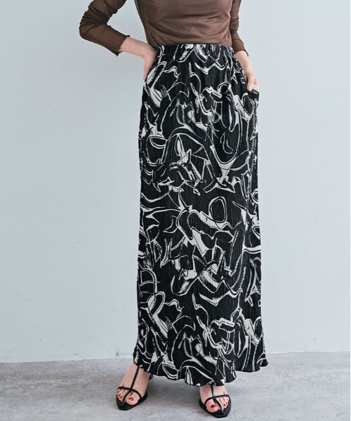 スカート 総柄 ランダム プリーツ ナロー : ZOZOTOWN Yahoo!店 - 通販