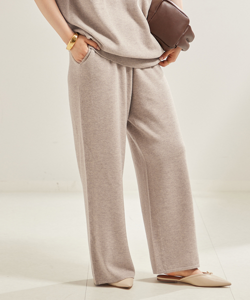 plage パンツ Wide Straight ニット レディース : ZOZOTOWN