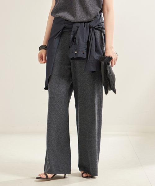 plage パンツ Wide Straight ニット レディース : ZOZOTOWN