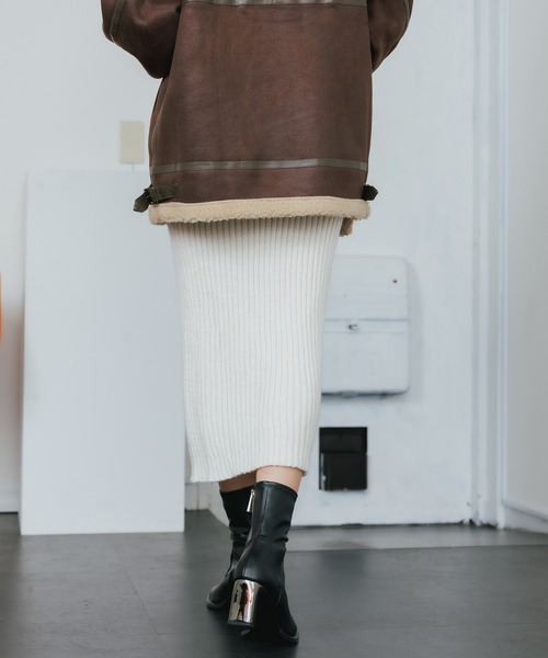スカート LOOP RIB KNIT SKIRT ROOP TOKYO スカート RIB KNIT SKIRT リブニットタイトスカート