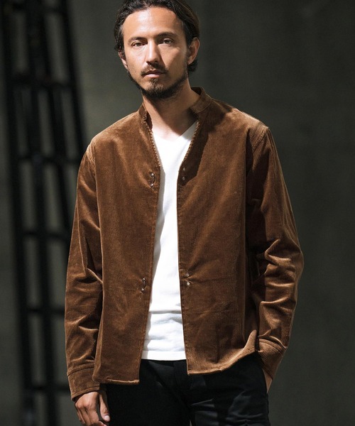 wjk reluxe シャツ ms5730-corduroy hook band collar shirt