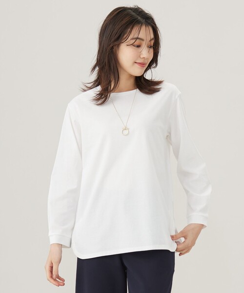 tシャツ プレーティング シャツテール ロングスリーブ Tシャツ レディース